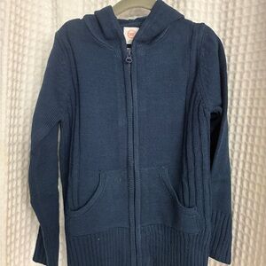 Kids Navy Blue Hooded Cardigan uniform sweater